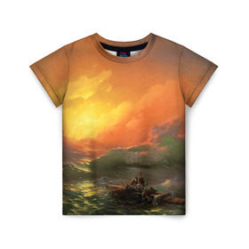 Детская футболка 3D с принтом Айвазовский - 9 Вал , 100% гипоаллергенный полиэфир | прямой крой, круглый вырез горловины, длина до линии бедер, чуть спущенное плечо, ткань немного тянется | 9 вал | айвазовский | вал | девятый | картина | море | пейзаж | феодосия | художник | черное | шторм