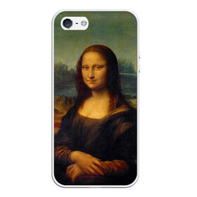Чехол для Apple iPhone 5/5S силиконовый с принтом Леонардо да Винчи - Мона Лиза , Силикон | Область печати: задняя сторона чехла, без боковых панелей | картина | леонардо да винчи | лиза | мона | мона лиза | художник