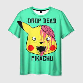 Мужская футболка 3D с принтом Drop Dead , 100% полиэфир | прямой крой, круглый вырез горловины, длина до линии бедер | Тематика изображения на принте: drop dead