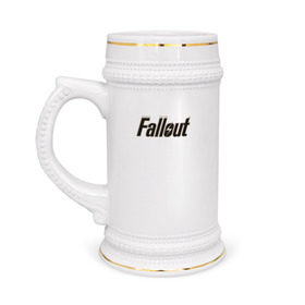 Кружка пивная с принтом Fallout 4 ,  керамика (Материал выдерживает высокую температуру, стоит избегать резкого перепада температур) |  объем 630 мл | fallout 4 фаллаут распад shelter vault pipboy