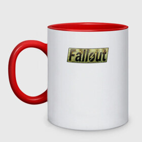 Кружка двухцветная с принтом Fallout 4 , керамика | объем — 330 мл, диаметр — 80 мм. Цветная ручка и кайма сверху, в некоторых цветах — вся внутренняя часть | fallout 4 фаллаут распад shelter vault pipboy