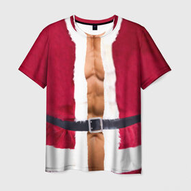 Мужская футболка 3D с принтом Костюм Деда Мороза , 100% полиэфир | прямой крой, круглый вырез горловины, длина до линии бедер | Тематика изображения на принте: christmas | new year | дед мороз | костюм | с новым годом | санта клаус | тело | торс