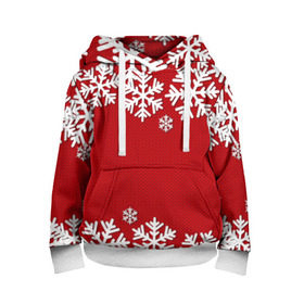 Детская толстовка 3D с принтом Снежинки , 100% полиэстер | двухслойный капюшон со шнурком для регулировки, мягкие манжеты на рукавах и по низу толстовки, спереди карман-кенгуру с мягким внутренним слоем | new year | snowflake | sweater | winter | зима | новый год | рождество | с новым годом | сhristmas | свитер | снежинка