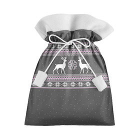Подарочный 3D мешок с принтом Свитер с оленями , 100% полиэстер | Размер: 29*39 см | Тематика изображения на принте: deer | new year | sweater | winter | зима | новый год | олени | рождество | сhristmas | свитер