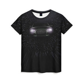 Женская футболка 3D с принтом Audi , 100% полиэфир ( синтетическое хлопкоподобное полотно) | прямой крой, круглый вырез горловины, длина до линии бедер | audi | ауди
