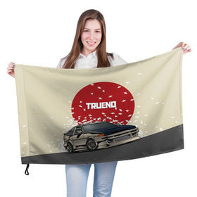 Флаг 3D с принтом Toyota Trueno ae86 , 100% полиэстер | плотность ткани — 95 г/м2, размер — 67 х 109 см. Принт наносится с одной стороны | 86 | corolla | crane | hachiroku | jdm | toyota | trueno | ае86 | журавлики | тоёта | тойота | труено | хачироку | япония