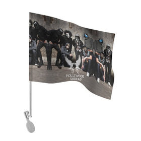 Флаг для автомобиля с принтом Hollywood Undead , 100% полиэстер | Размер: 30*21 см | хип хоп