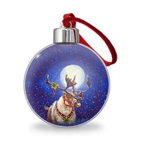 Ёлочный шар с принтом Christmas deer , Пластик | Диаметр: 77 мм | Тематика изображения на принте: 2016 | christmas | deer | год | новогодний | новый | олень | рождественский | с новым годом