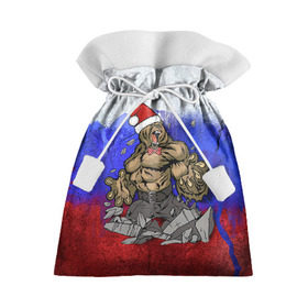 Подарочный 3D мешок с принтом Медведь , 100% полиэстер | Размер: 29*39 см | Тематика изображения на принте: 2016 | год | медведь | мишка | новогодний | новый | патриот | россия | русский | с новым годом | сила | флаг