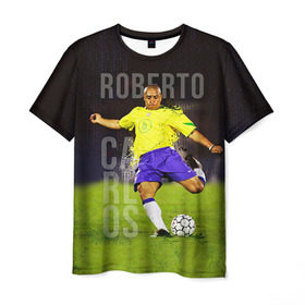Мужская футболка 3D с принтом Roberto Carlos , 100% полиэфир | прямой крой, круглый вырез горловины, длина до линии бедер | Тематика изображения на принте: carlos | football | roberto carlos | дели дайнамос | роберто | роберто карлос | футбол | футболист