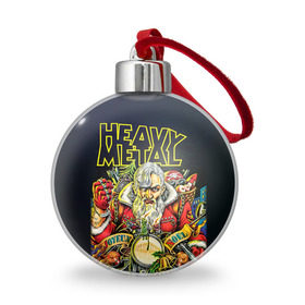Ёлочный шар с принтом Дед мороз рокер , Пластик | Диаметр: 77 мм | heavy metal | rock | santa claus | дед мороз | рок | с новым годом | санта | санта клаус