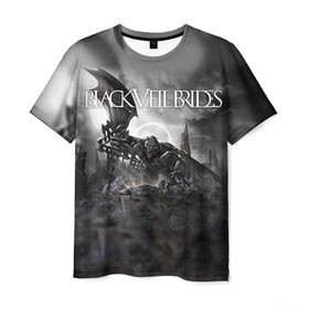 Мужская футболка 3D с принтом Black Veil Brides , 100% полиэфир | прямой крой, круглый вырез горловины, длина до линии бедер | black | brides | bvb | veil | группа | рок