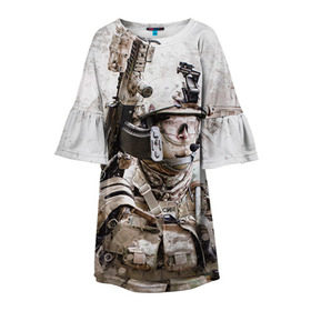 Детское платье 3D с принтом ФСБ Альфа , 100% полиэстер | прямой силуэт, чуть расширенный к низу. Круглая горловина, на рукавах — воланы | армия | военный | рф | служба | стрелок | структура