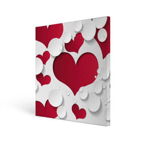 Холст квадратный с принтом Сердца , 100% ПВХ |  | Тематика изображения на принте: любовь | орнамент | праздник | сердца