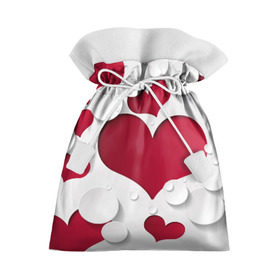 Подарочный 3D мешок с принтом Сердца , 100% полиэстер | Размер: 29*39 см | Тематика изображения на принте: любовь | орнамент | праздник | сердца