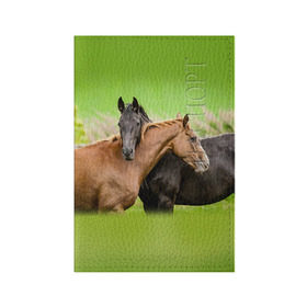 Обложка для паспорта матовая кожа с принтом Лошади 2 , натуральная матовая кожа | размер 19,3 х 13,7 см; прозрачные пластиковые крепления | horse | horseshoe | акварель | головалошади | грива | единорог | жеребец | животные | конь | лошадь | лошадьскрыльями | подкова | природа | рисуноккрасками