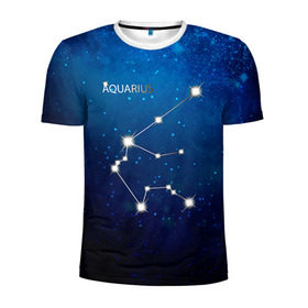 Мужская футболка 3D спортивная с принтом Водолей , 100% полиэстер с улучшенными характеристиками | приталенный силуэт, круглая горловина, широкие плечи, сужается к линии бедра | водолей | звезда | звезды | знак зодиака | космос | созвездие