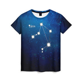 Женская футболка 3D с принтом Весы , 100% полиэфир ( синтетическое хлопкоподобное полотно) | прямой крой, круглый вырез горловины, длина до линии бедер | весы | звезда | звезды | знак зодиака | космос | созвездие