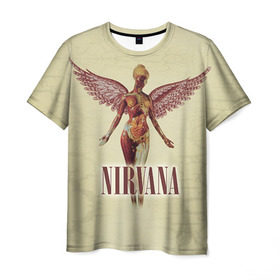 Мужская футболка 3D с принтом Nirvana , 100% полиэфир | прямой крой, круглый вырез горловины, длина до линии бедер | cobain | curt | nirvana | rock | группа | кобейн | курт | нирвана | рок