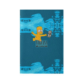 Обложка для паспорта матовая кожа с принтом Nirvana & Simpson , натуральная матовая кожа | размер 19,3 х 13,7 см; прозрачные пластиковые крепления | cobain | curt | nirvana | rock | группа | кобейн | курт | нирвана | рок
