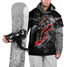Накидка на куртку 3D с принтом Сноубордист , 100% полиэстер |  | extreme | snowboard | сноуборд | сноубордист | экстрим