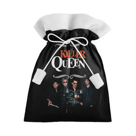 Подарочный 3D мешок с принтом Killer Queen , 100% полиэстер | Размер: 29*39 см | Тематика изображения на принте: freddie | heavy | mercury | metal | queen | rock | квин | куин | меркури | меркюри | метал | рок | фредди меркьюри | фреди | хэви