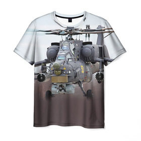 Мужская футболка 3D с принтом МИ 28 , 100% полиэфир | прямой крой, круглый вырез горловины, длина до линии бедер | авиация | армия | боевой | ввс | вертолет | военная техника | ми 28 | ночной охотник | ударный