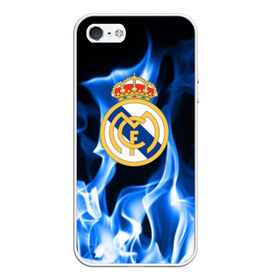 Чехол для iPhone 5/5S матовый с принтом Real Madrid , Силикон | Область печати: задняя сторона чехла, без боковых панелей | madrid | real | мадрид | реал | футбол