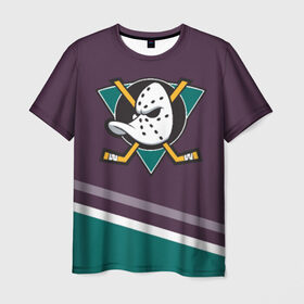 Мужская футболка 3D с принтом Anaheim Ducks Selanne , 100% полиэфир | прямой крой, круглый вырез горловины, длина до линии бедер | anaheim ducks | hockey | nhl | нхл | спорт | хоккей