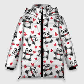Женская зимняя куртка 3D с принтом Панда и любовь , верх — 100% полиэстер; подкладка — 100% полиэстер; утеплитель — 100% полиэстер | длина ниже бедра, силуэт Оверсайз. Есть воротник-стойка, отстегивающийся капюшон и ветрозащитная планка. 

Боковые карманы с листочкой на кнопках и внутренний карман на молнии | 14 февраля | bears | love | love you | валентин | влюбленные | день святого валентина | лав | любовь | медведб | медведи | мишки | подарок девушке | подарок парню