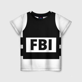 Детская футболка 3D с принтом Бронежилет ФБР (FBI) , 100% гипоаллергенный полиэфир | прямой крой, круглый вырез горловины, длина до линии бедер, чуть спущенное плечо, ткань немного тянется | fbi | бронежилет фбр (fbi)фбр | спецслужбы | федеральное бюро расследований