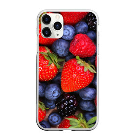 Чехол для iPhone 11 Pro матовый с принтом Berries , Силикон |  | Тематика изображения на принте: strawberry | vegan | vegetarian | веган | вегетарианство | земляника | йога | клубника | фитнес | черника | ягода