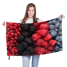 Флаг 3D с принтом Ягодная , 100% полиэстер | плотность ткани — 95 г/м2, размер — 67 х 109 см. Принт наносится с одной стороны | strawberry | vegan | vegetarian | будизм | веган | вегетарианство | земляника | йога | клубника | клюква | фитнес | черника | ягода