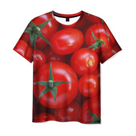 Мужская футболка 3D с принтом Томатная , 100% полиэфир | прямой крой, круглый вырез горловины, длина до линии бедер | Тематика изображения на принте: tomato | vegan | vegetarian | будизм | веган | вегетарианство | йога | помидор | сыроедение | томат | фитнес | ягода