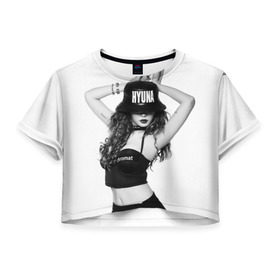 Женская футболка 3D укороченная с принтом K-pop девушка , 100% полиэстер | круглая горловина, длина футболки до линии талии, рукава с отворотами | cl корея | k pop | айдолы | девушка