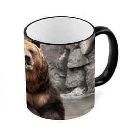 Кружка 3D с принтом Русский медведь , керамика | ёмкость 330 мл | медведь | россия | русский | русский медведь