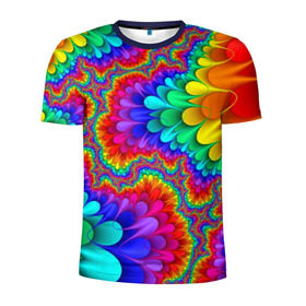 Мужская футболка 3D спортивная с принтом Узор , 100% полиэстер с улучшенными характеристиками | приталенный силуэт, круглая горловина, широкие плечи, сужается к линии бедра | кислотный | обстракция | радуга | свет | спектр | узор | цвет | цвета | яркие