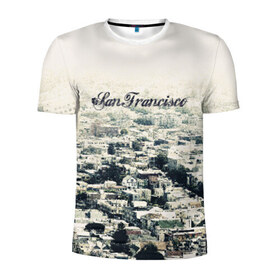 Мужская футболка 3D спортивная с принтом San Francisco , 100% полиэстер с улучшенными характеристиками | приталенный силуэт, круглая горловина, широкие плечи, сужается к линии бедра | Тематика изображения на принте: америка | город | сан франциско