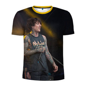 Мужская футболка 3D спортивная с принтом Oli Sykes , 100% полиэстер с улучшенными характеристиками | приталенный силуэт, круглая горловина, широкие плечи, сужается к линии бедра | Тематика изображения на принте: bring me the horizon | oliver sykes | sempiternal | that’s the spirit | throne | оливер сайкс