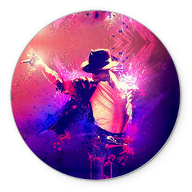 Коврик круглый с принтом Michael Jackson , резина и полиэстер | круглая форма, изображение наносится на всю лицевую часть | джексон | майкл