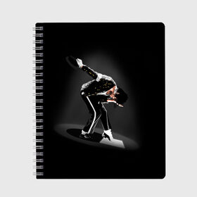 Тетрадь с принтом Michael Jackson , 100% бумага | 48 листов, плотность листов — 60 г/м2, плотность картонной обложки — 250 г/м2. Листы скреплены сбоку удобной пружинной спиралью. Уголки страниц и обложки скругленные. Цвет линий — светло-серый
 | Тематика изображения на принте: майкл джексон