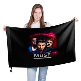 Флаг 3D с принтом Muse , 100% полиэстер | плотность ткани — 95 г/м2, размер — 67 х 109 см. Принт наносится с одной стороны | heavy | metal | muse | rock | trash | альтернатива | метал | рок | хеви