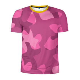 Мужская футболка 3D спортивная с принтом Розовый камуфляж , 100% полиэстер с улучшенными характеристиками | приталенный силуэт, круглая горловина, широкие плечи, сужается к линии бедра | Тематика изображения на принте: army | military | армия