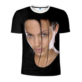 Мужская футболка 3D спортивная с принтом Анжелина Джоли , 100% полиэстер с улучшенными характеристиками | приталенный силуэт, круглая горловина, широкие плечи, сужается к линии бедра | angelina jolie | американская актриса | анжелина джоли | режиссёр | фотомодель | ценарист