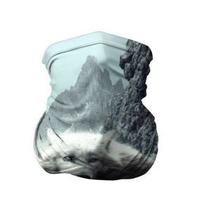 Бандана-труба 3D с принтом Волк в горах , 100% полиэстер, ткань с особыми свойствами — Activecool | плотность 150‒180 г/м2; хорошо тянется, но сохраняет форму | Тематика изображения на принте: animal