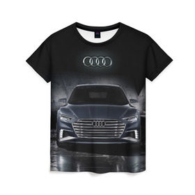 Женская футболка 3D с принтом Audi , 100% полиэфир ( синтетическое хлопкоподобное полотно) | прямой крой, круглый вырез горловины, длина до линии бедер | audi | car | ауди | машина