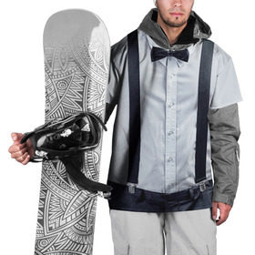 Накидка на куртку 3D с принтом Рубашка с подтяжками , 100% полиэстер |  | Тематика изображения на принте: бабочка