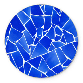Коврик круглый с принтом Битое стекло , резина и полиэстер | круглая форма, изображение наносится на всю лицевую часть | абстракция | витраж | мозаика | стекло