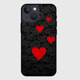 Чехол для iPhone 13 mini с принтом Кружево и сердца ,  |  | Тематика изображения на принте: dg | dolce | gabbana | габбана | дольче | любовь | сердечко