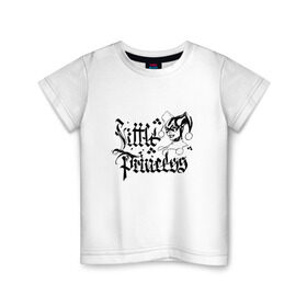 Детская футболка хлопок с принтом Маленькая принцесса , 100% хлопок | круглый вырез горловины, полуприлегающий силуэт, длина до линии бедер | Тематика изображения на принте: каллиграфия | маленькая | харли квинн